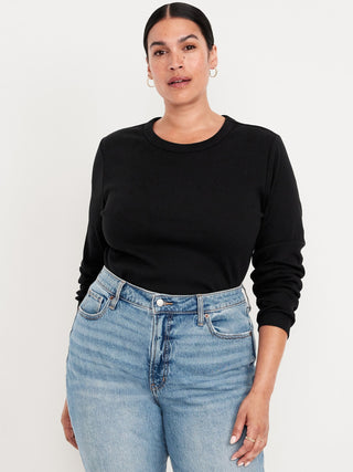 Camiseta ajustada de manga larga y cuello redondo.
