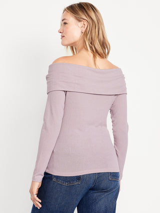 Blusa Ajustada con Hombros Descubiertos