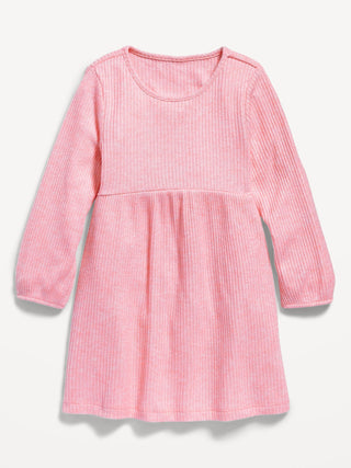 Vestido Manga Larga con Hilos Metálicos, Bebé