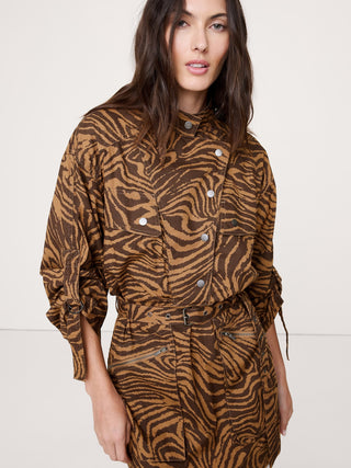 Vestido Manga Larga con Estampado Animal Print