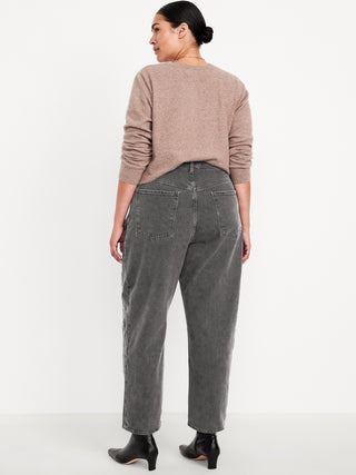 Jeans Barrel Talle Alto con Bolsillos