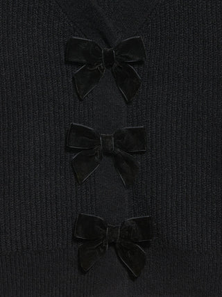 Cárdigan Cuello V con Detalle Lazos