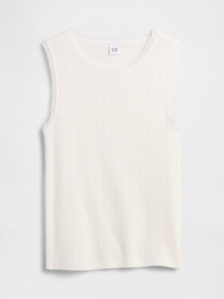 Camiseta sin Mangas Cuello Redondo de Algodón