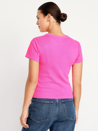 Camiseta Ajustada Manga Corta de Algodón