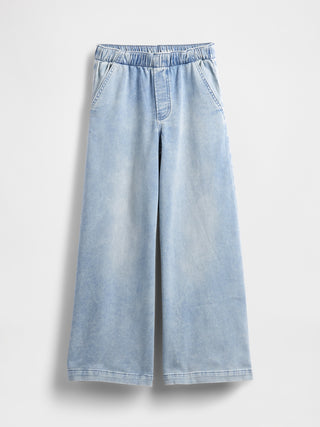 Jeans Wide Leg Talle Bajo con Bolsillos, Niña