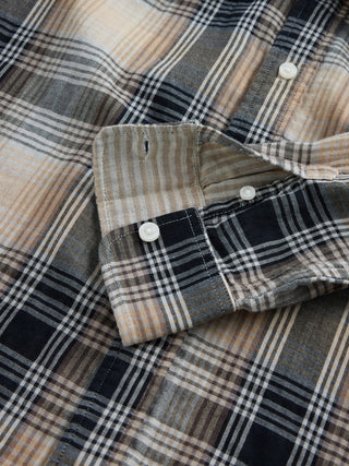 Camisa Manga Larga Estampado Cuadros, Niño