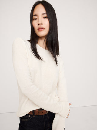 Sudadera de Cachemira con Cuello Redondo