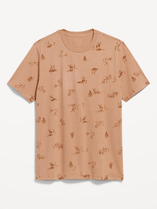 Camiseta Manga Corta de Algodón con Estampado