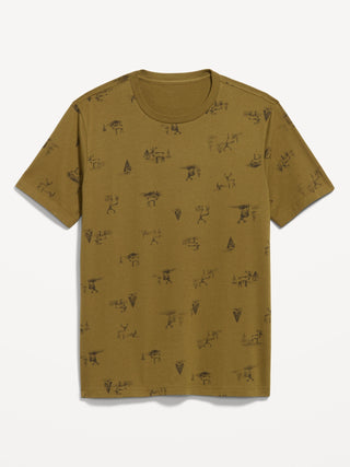 Camiseta Manga Corta de Algodón con Estampado