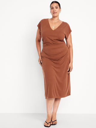 Vestido Midi con Detalle Fruncido