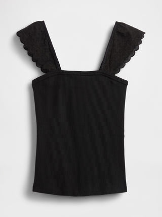 Camiseta Cuello Cuadrado con Volantes