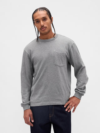 Camiseta Manga Larga con Bolsillo Delantero
