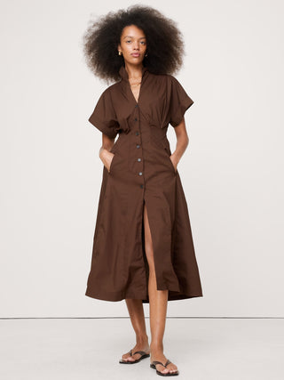 Vestido Camisero con Bolsillos de Algodón