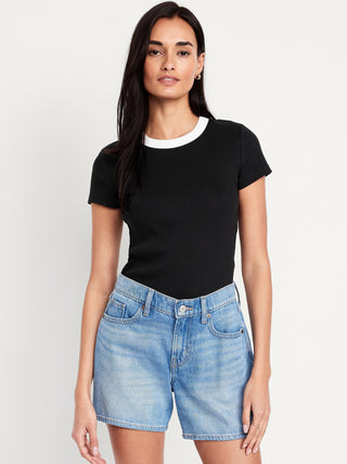 Camiseta Cuello Redondo de Algodón