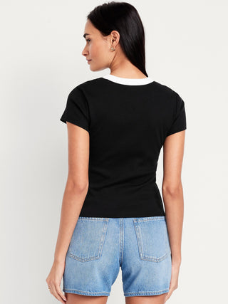 Camiseta Cuello Redondo de Algodón