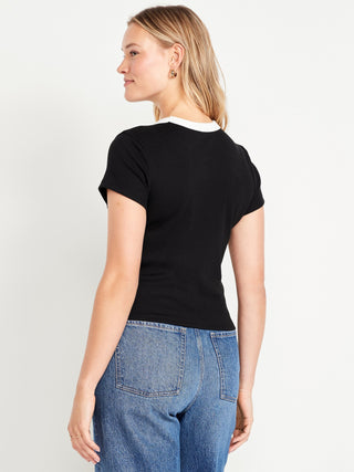 Camiseta Cuello Redondo de Algodón