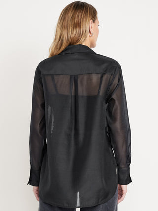 Camisa Manga Larga Semitransparente