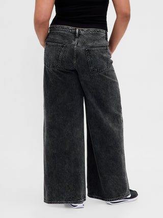 Jeans Holgados Talle Medio con Bolsillos