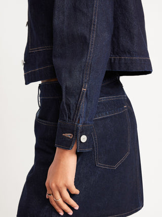 Chaqueta Denim con Bolsillos Delanteros.