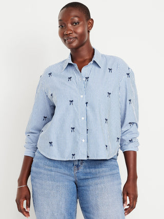 Camisa Manga Larga con Estampado Lazos