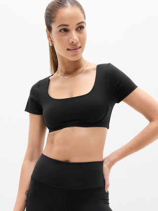 Camiseta Crop Ajustada.