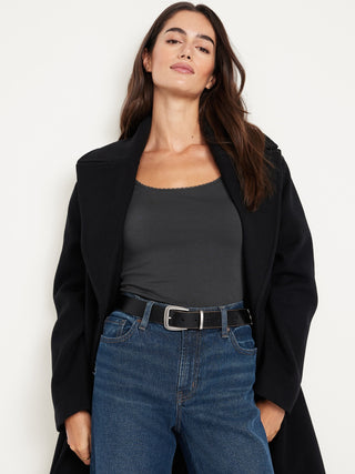 Blusa Ajustada Cuello Redondo de Algodón