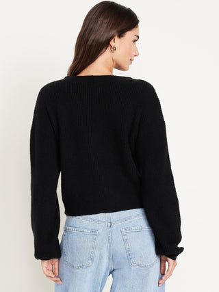 Cárdigan Cuello V con Detalle Lazos