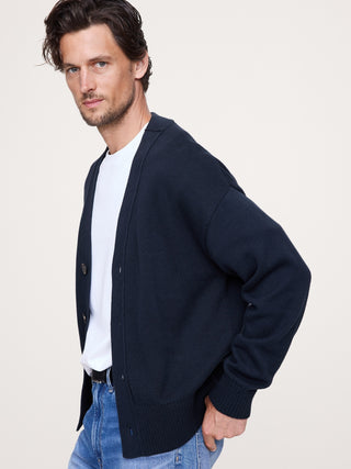 Cárdigan Cuello V con Botones de Algodón