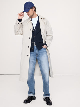 Cárdigan Cuello V con Botones de Algodón