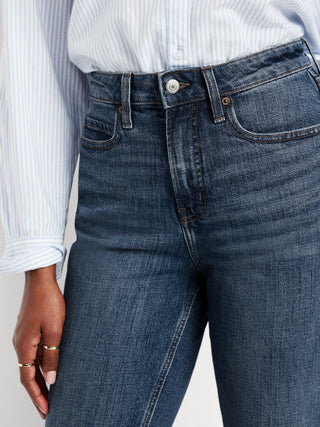 Jeans Rectos Talle Alto con Bolsillos