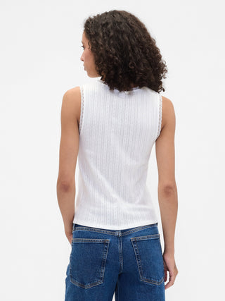 Camiseta sin Mangas Cuello Redondo de Algodón