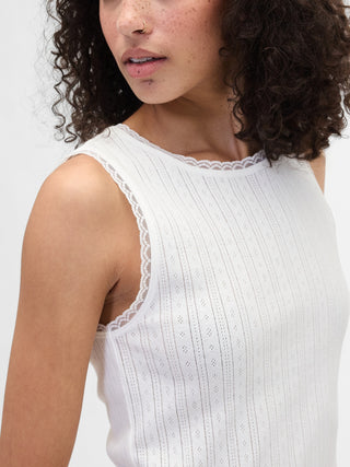 Camiseta sin Mangas Cuello Redondo de Algodón