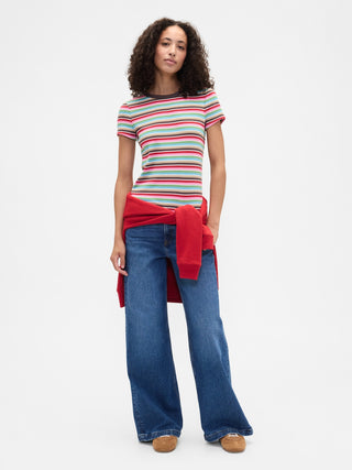 Camiseta Manga Larga con Estampado Rayas