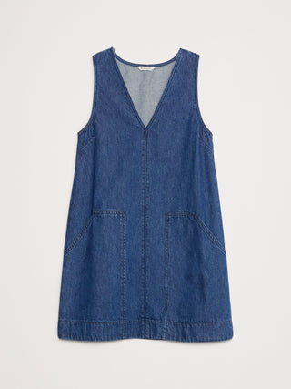 Vestido Denim sin Mangas con Bolsillos
