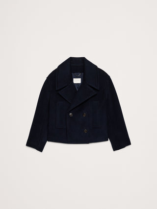 Chaqueta Oversize con Bolsillos de Lana