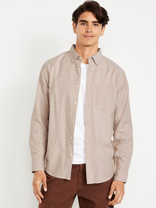 Camisa Manga Larga con Bolsillo de Algodón