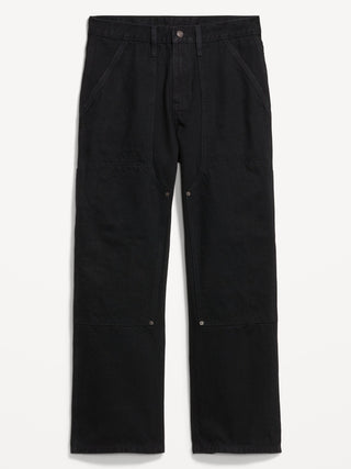 Jeans carpintero 90s holgados con doble rodilla.