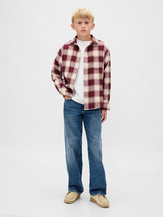 Camisa Manga Larga Estampado Cuadros, Niño