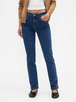 Mid Rise Classic Straight Jeans.