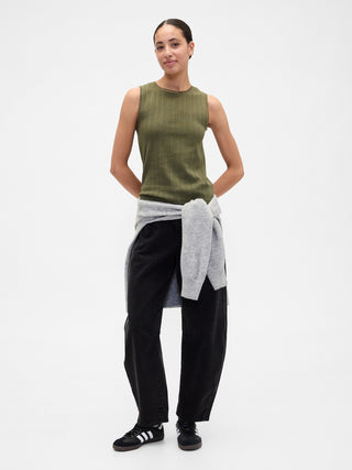 Camiseta sin Mangas Cuello Redondo de Algodón