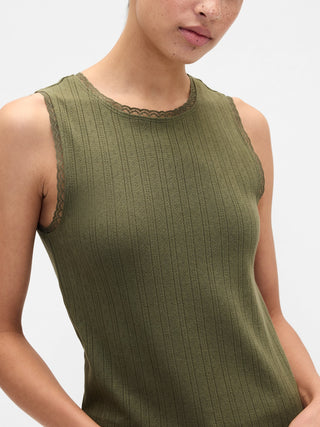 Camiseta sin Mangas Cuello Redondo de Algodón