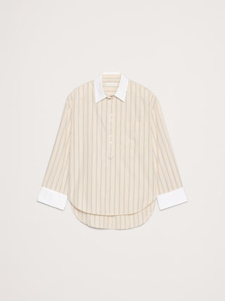 Camisa Oversize con Estampado Rayas