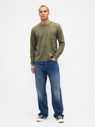 Camiseta Manga Larga con Bolsillo Delantero