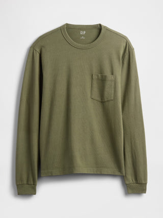 Camiseta Manga Larga con Bolsillo Delantero