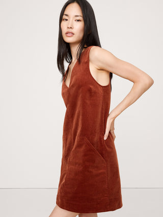 Vestido de Pana sin Mangas con Bolsillos