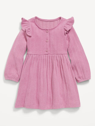 Vestido Manga Larga con Detalle Botones, Bebé