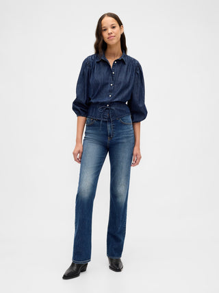 Camisa Denim con Cintura Anudada