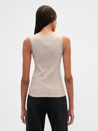 Camiseta sin Mangas Cuello Redondo de Algodón