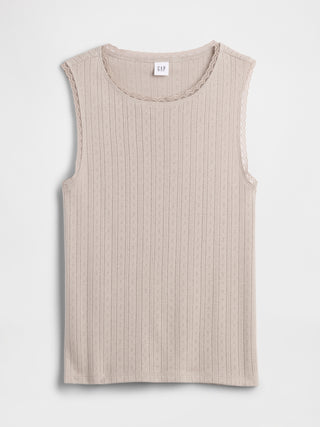 Camiseta sin Mangas Cuello Redondo de Algodón