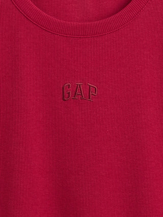 Camiseta Manga Corta Acanalada con Logo